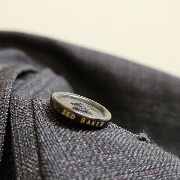 Ted Baker No Ordinary Joe Joey Pant 32R Wool Flat Front Dress Union Made Preppy - Picture 15 of 16